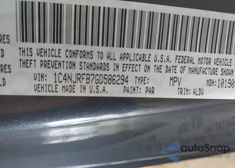 2016 Jeep Patriot High Altitude Edition z USA, uszkodzony, nr VIN 1C4NJRFB7GD586294